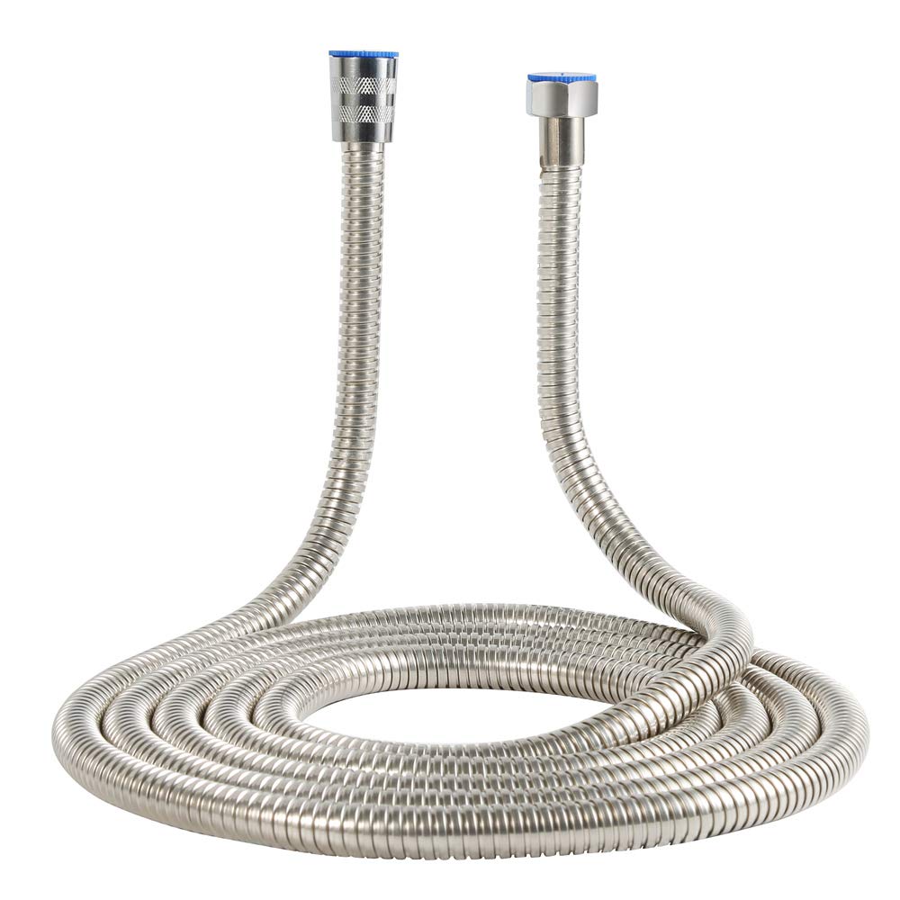 Upgrade 122-Inch Copper Head Shower Hose Stainless Steel Extra Long Shower Head Hose Bathroom Handheld Showerhead Sprayer Extension Replacement,Polished Chrome (Stainless Steel, 122 inch)