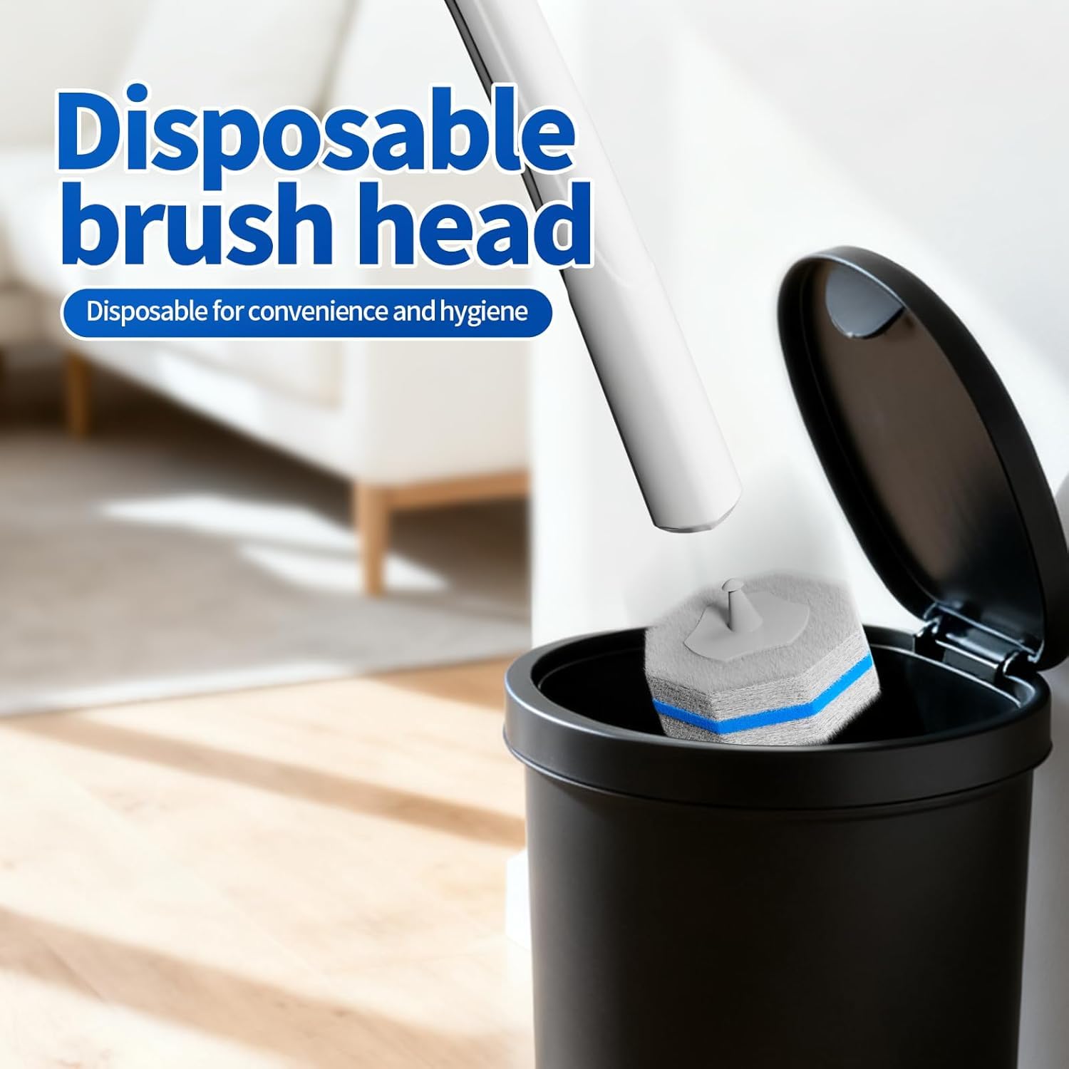 Disposable Toilet Brush Cleaning System With 50pcs Toilet Wand Refills for Clorox,Toilet Bowl Brush and Holder Set，Wall Mounted Disposable Toilet Bowl Cleaners Brush Kit for Bathroom Cleaning