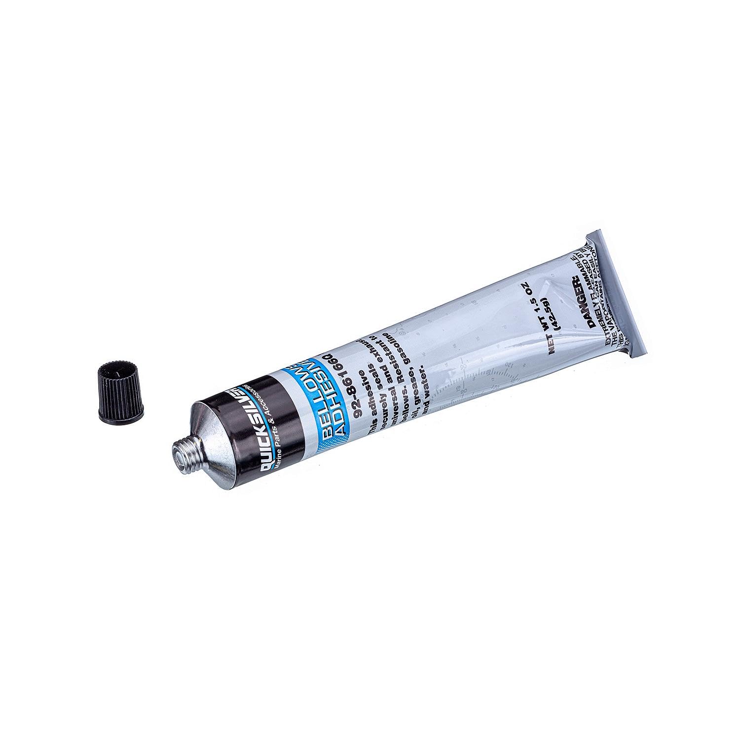Quicksilver 86166Q1 Bellows Adhesive, Resistant to Oil, Grease, Gasoline and Water, 1.5 oz Tube