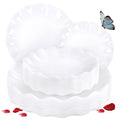 LIYH 24pcs White Plastic Plates Reusable, Unbreakable Dinner & Salad Plates, Microwave & Dishwasher Safe, Perfect for Parties, Birthday, Picnics, BPA Free (12 Guests)