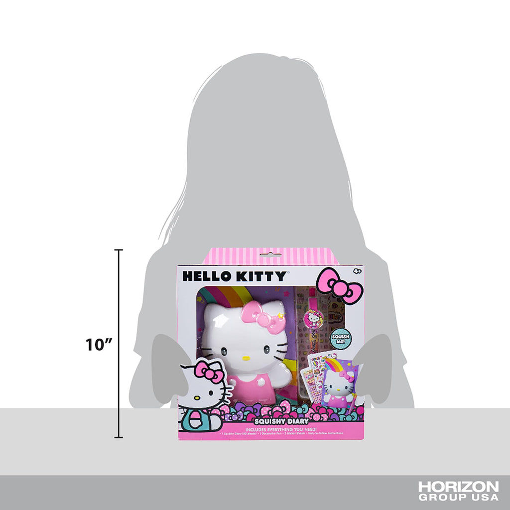 Hello Kitty Squishy Diary, 60 Page Hello Kitty Journal with Kawaii Stickers and Hello Kitty Pen, Sanrio Accessories, Cute School Supplies, Sanrio Stationery, Hello Kitty Merch, Kawaii School Supplies