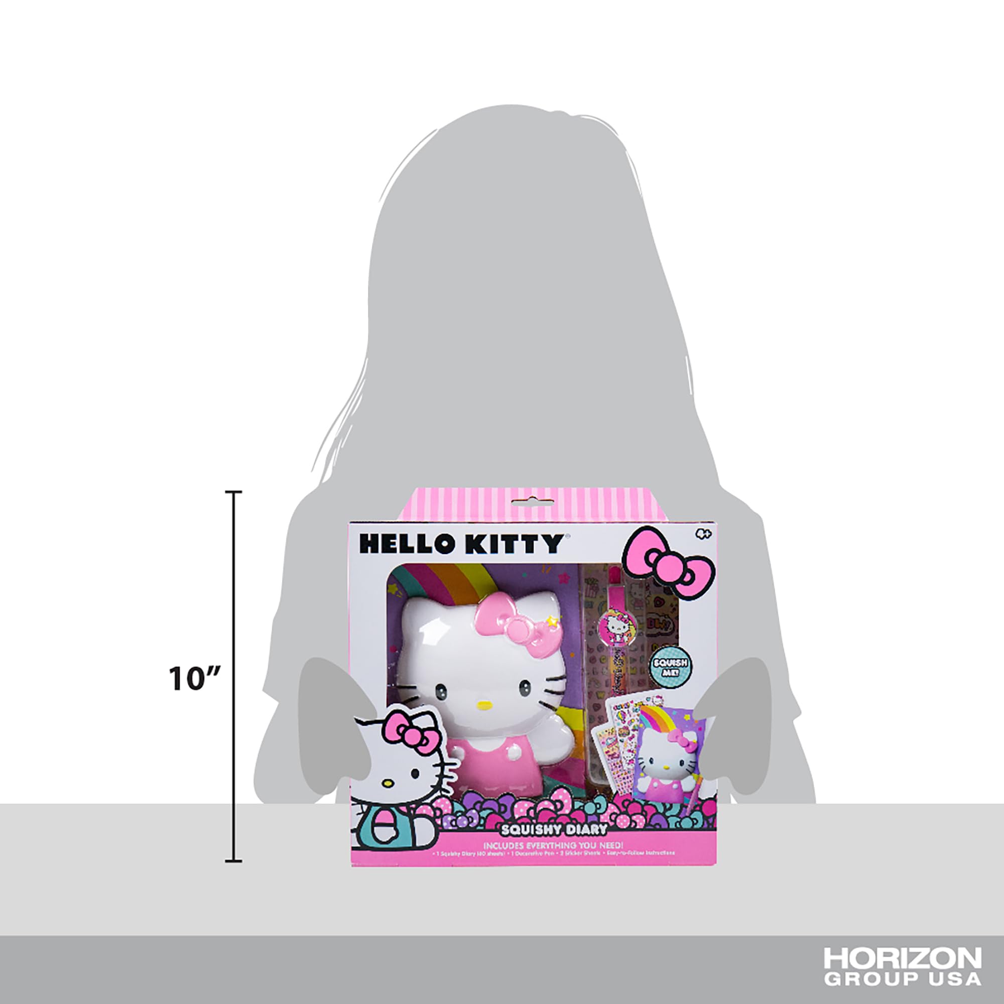 Hello Kitty Squishy Diary, 60 Page Hello Kitty Journal with Kawaii Stickers and Hello Kitty Pen, Sanrio Accessories, Cute School Supplies, Sanrio Stationery, Hello Kitty Merch, Kawaii School Supplies