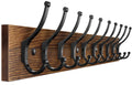 Optish 2 Pack Wooden Coat Rack Wall Mount, 16.1" Rustic Coat Hanger Hooks Wall Mount, Wall Coat Rack for Hat, Clothes, Bags, Jacket - Brown