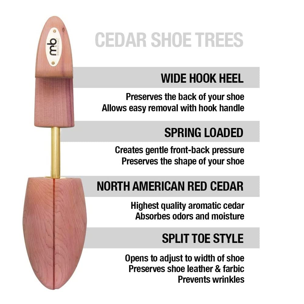 Moneysworth and Best Men's Shoe Trees with Hook Heel, Red Cedar, Medium (size 8.5-9.5)