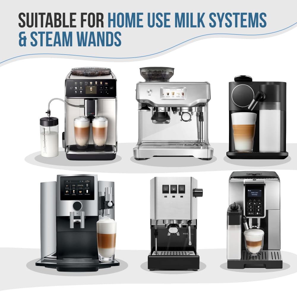 Professional Milk Frother Cleaner - 200 ml Alkaline Formula - Removes Milk Residue & Protein Buildup - for Espresso Machines, Steamers & All Milk Frothing Systems