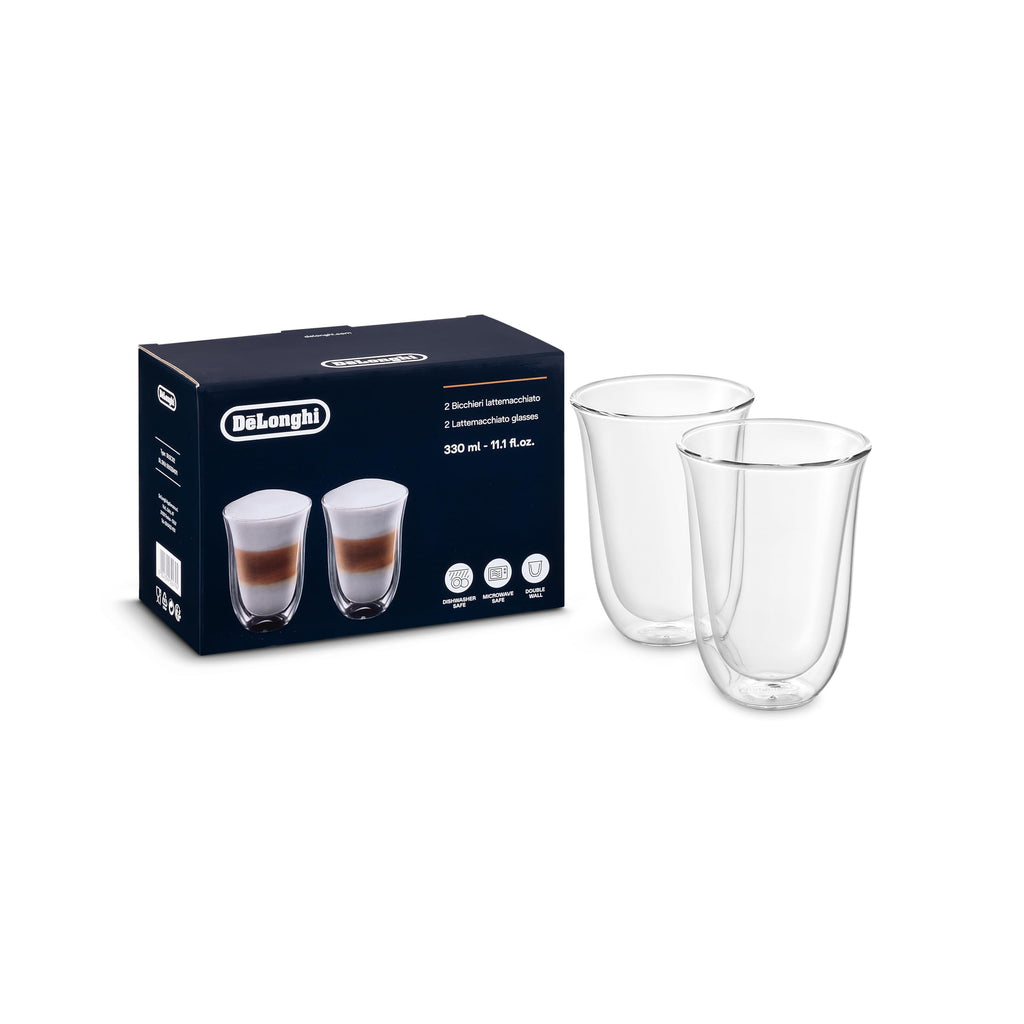 De'Longhi Latte Macchiato Double Walled Glasses, Set of Two