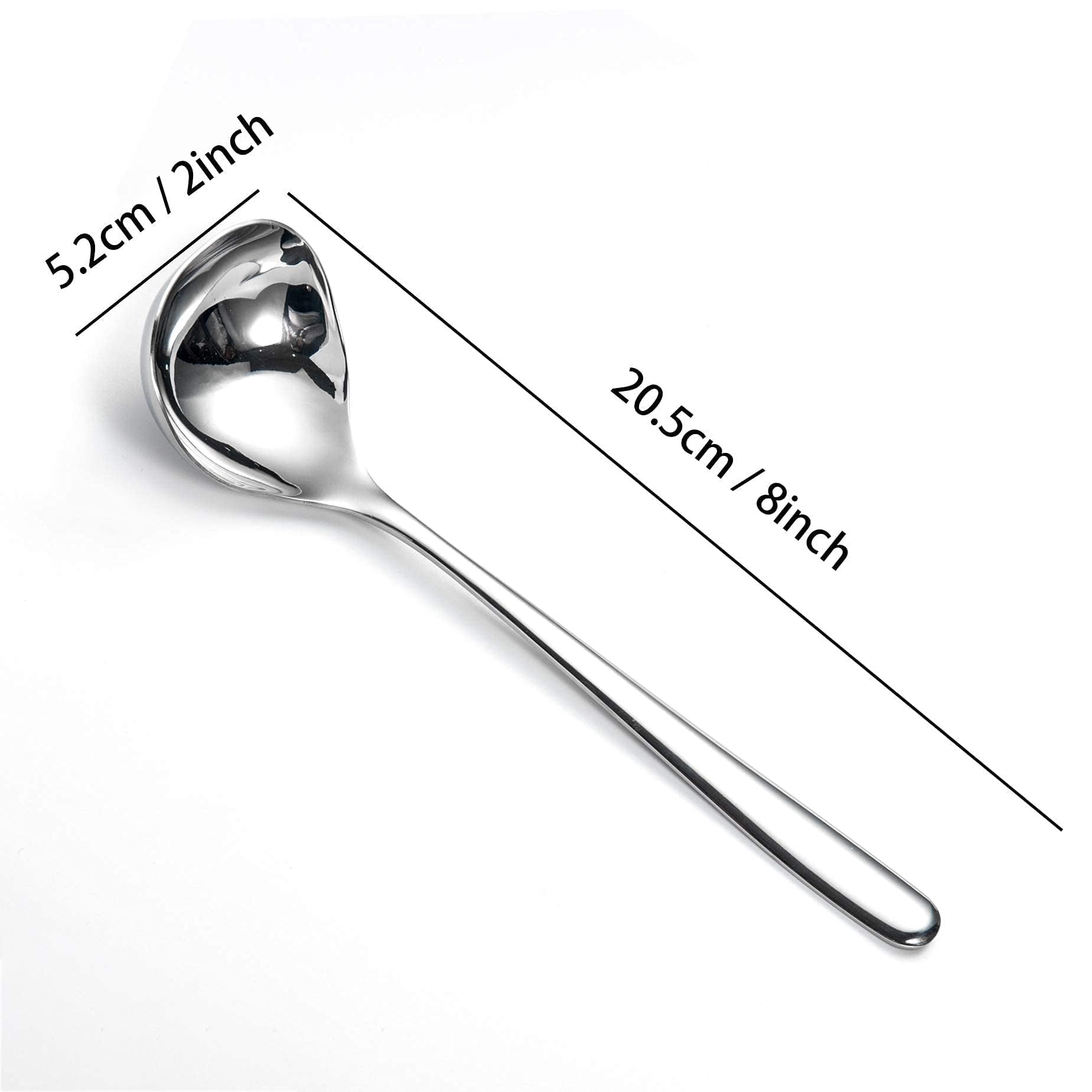 IMEEA Small Ladle SUS304 Stainless Steel Serving Ladle 8-Inch, Set of 4