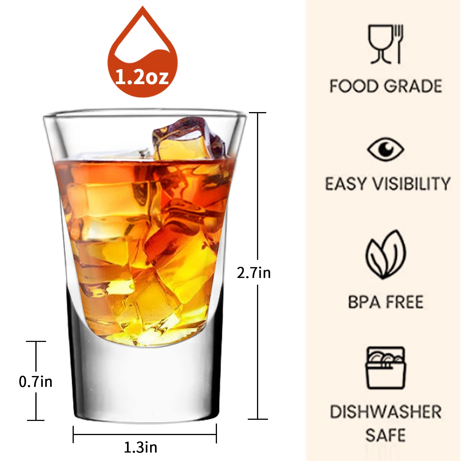 35ml Shot Glasses Set of 12 Clear Shot Glass in Bulk1.2oz Small Glass Cup for Tequila Vodka Liqueurs Whiskey Espressos