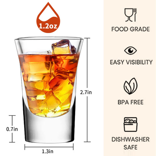 35ml Shot Glasses Set of 12 Clear Shot Glass in Bulk1.2oz Small Glass Cup for Tequila Vodka Liqueurs Whiskey Espressos