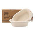 2 x 10inch/25cm Oval Sourdough Banneton Pulp Bread Proofing Basket with 2pcs Linen Liners Covers for Professional and Homemade Artisan Bread Baking Supply