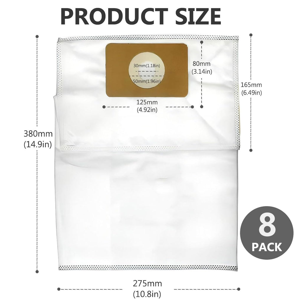 8 Pack Premium Central Vacuum Bags Compatible with Nuera Filtre 189, Husky Filtre 189, DuoVac Filtre 189, SoluVac Filtre-189 SVS, and Other CV Systems for Efficient Cleaning Solutions
