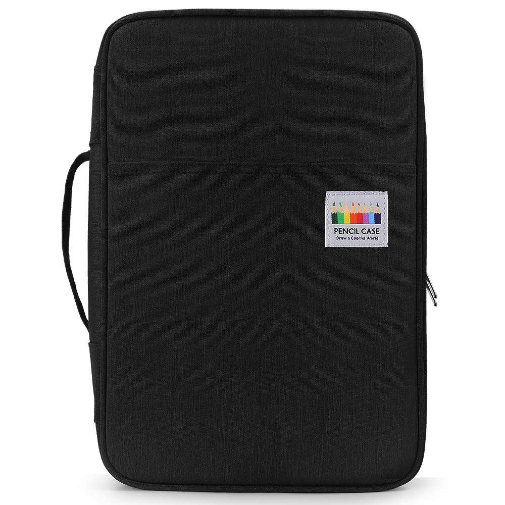 Big Capacity Colored Pencil Case - 300 Slots Large Pen Case Organizer with Multilayer Holder for Prismacolor Colored Pencils & Gel Pen by YOUSHARES (Black
