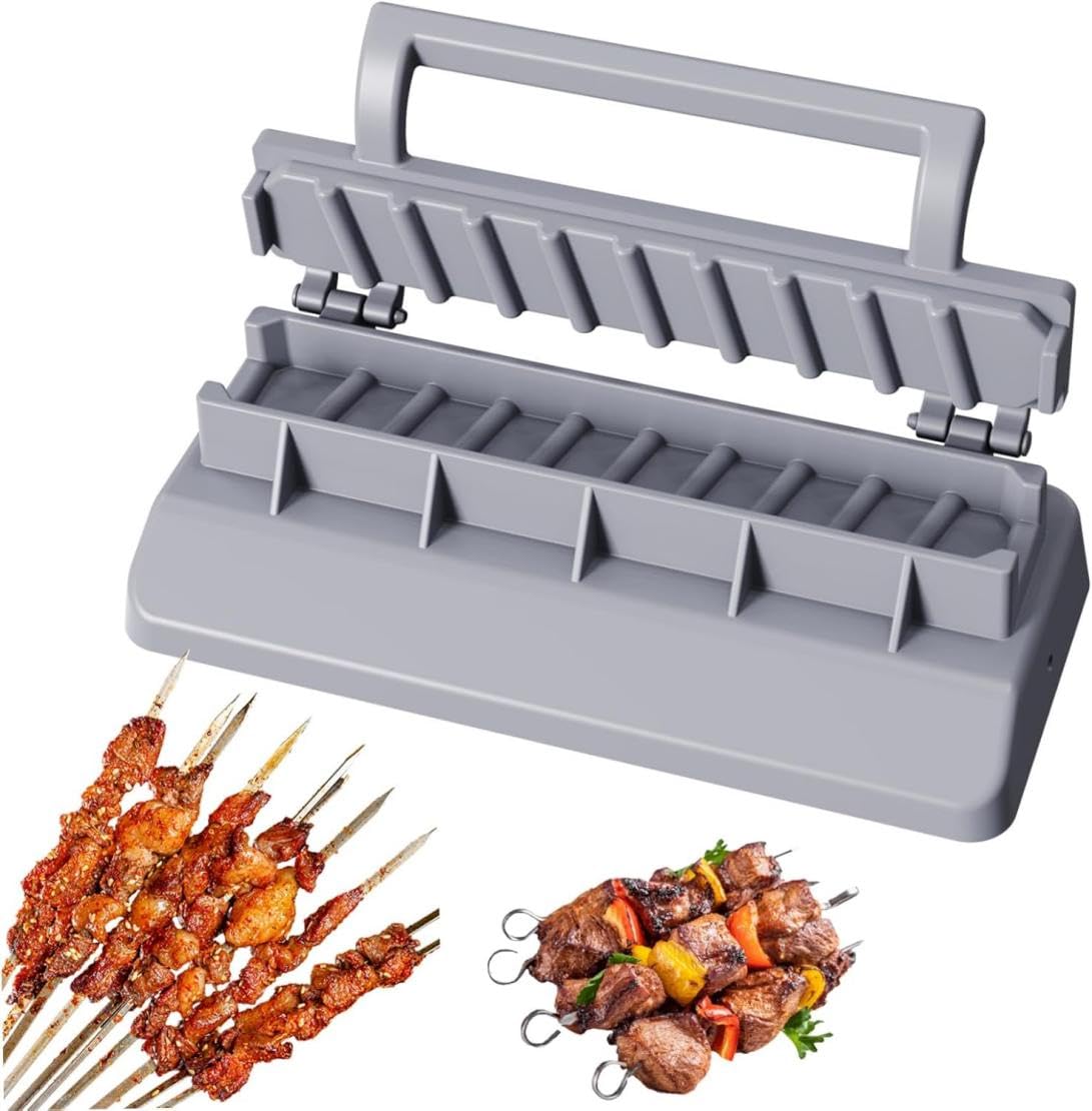 Kebab Maker, Gray Plastic Kabab, User-Friendly Essential Grilling Tool Kabob Maker, Easy to Clean Kebab, for BBQ Camping Picnics