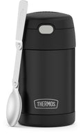 THERMOS FUNTAINER 16 Ounce Stainless Steel Vacuum Insulated Food Jar with Spoon, Matte Black