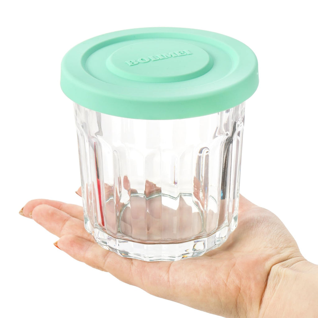 Coloch 4 Pack 13Oz Glass Jar with Leakage Proof Lid, 400ml Clear Storage Jar for Spices, Tea Leaf, Nuts, Overnight Oat Cup All-purpose Glass Drinking Cup for Cooled Tea, Juice, Coffee, Yogurt