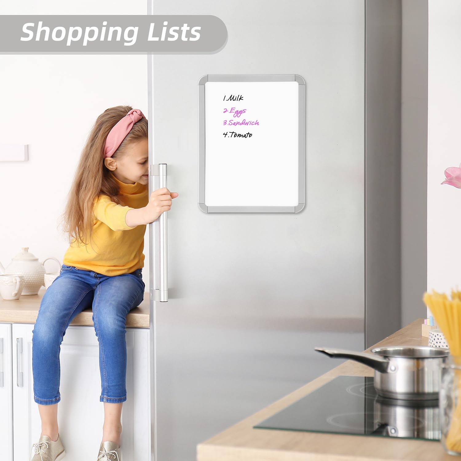 VUSIGN Small Dry Erase Whiteboard, 8.5 x 11 Inches White Board for Fridge, Locker, Mini Dry Erase Board, 2 Pack