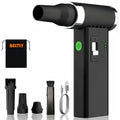Compressed Air Duster – 110,000 RPM Super Power Cordless FT03 Electric Blower with Brushless Motor, 0-100 Speed Adjustable Jet Fan, Dust Blower for Keyboard, PC, Car & Outdoor Cleaning (Black)