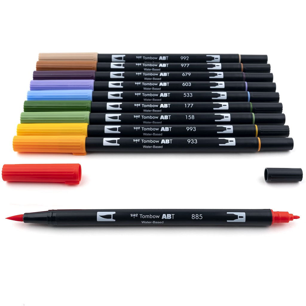 Tombow Dual Brush Pen Set, 10-Pack, Secondary Colors (56168)