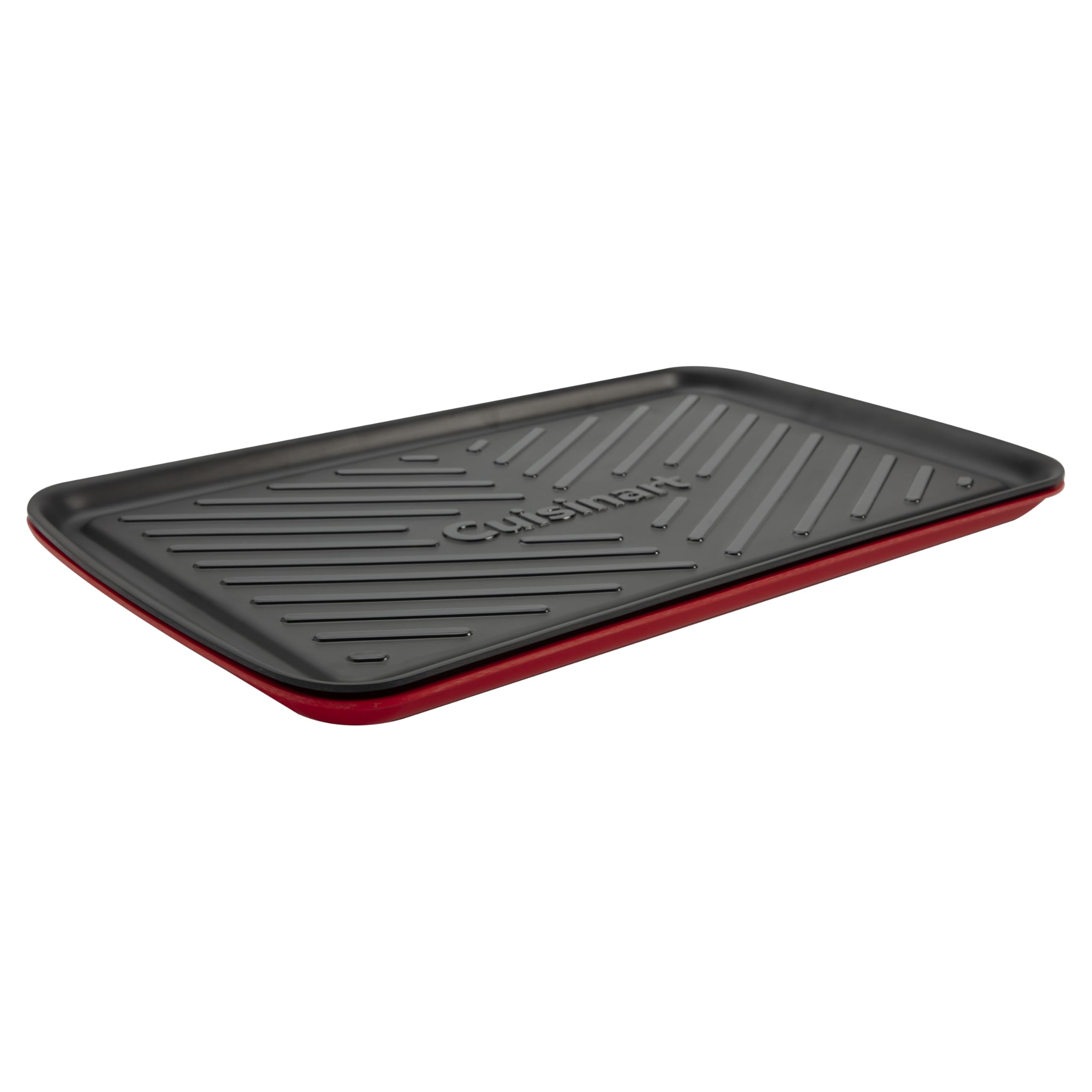 Cuisinart Grilling Prep and Serve Trays, 17"x 10.5", Dishwasher Safe, Fits 6 Burgers, Red and Black (CPK-200C)