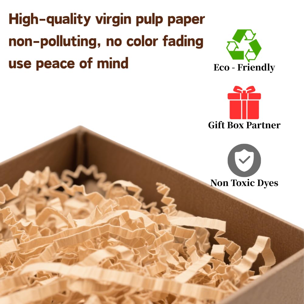 1LB Crinkle Cut Paper Shred Filler - Gift Basket Filler, Eco-Friendly Packing Material for Birthdays, Christmas, Weddings – Brown