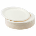 10 Inch Paper Plates, Compostable Disposable Paper Plates,Disposable Sugarcane Paper Party Plates, 50 Count