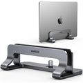 UGREEN Vertical Laptop Stand Holder Mount for Desk, Riser Adjustable Aluminum Compatible with MacBook Pro Air, Ideapad, Surface Book, Chromebook Up to 15.6inch, Grey