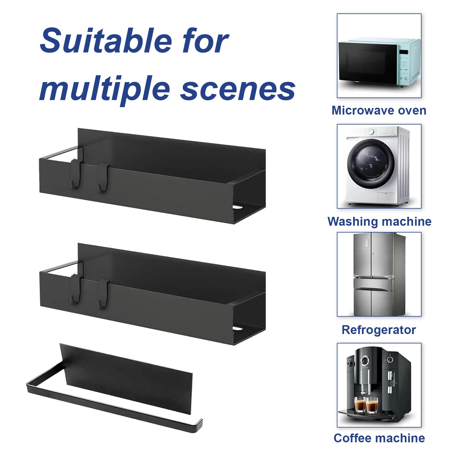 Kitchen spice rack, magnetic spice rack for fridge with paper towel holder, magnetic fridge shelf