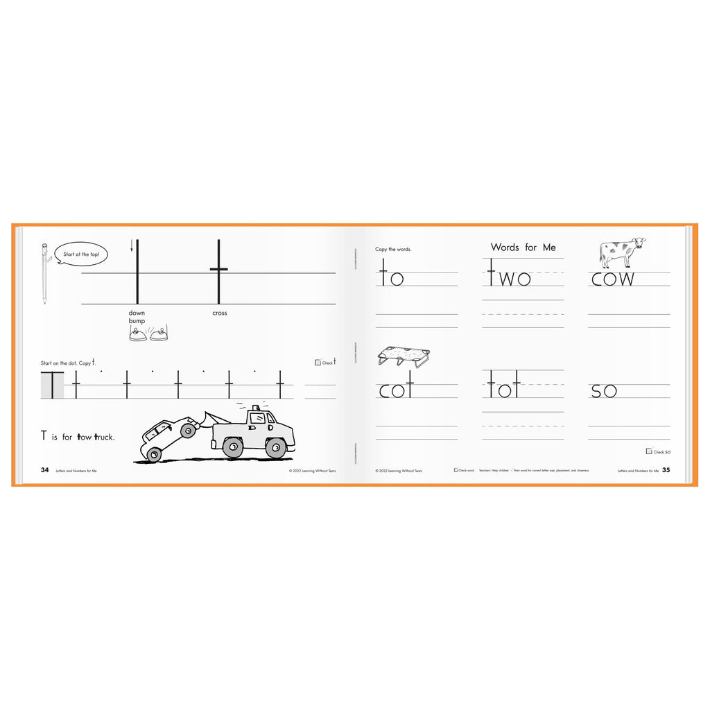 Learning Without Tears, Letters and Numbers for Me, Student Workbook, Age 5+, Kindergarten, Handwriting Practice, Writing Book, School & Home, Language Arts, Tutoring