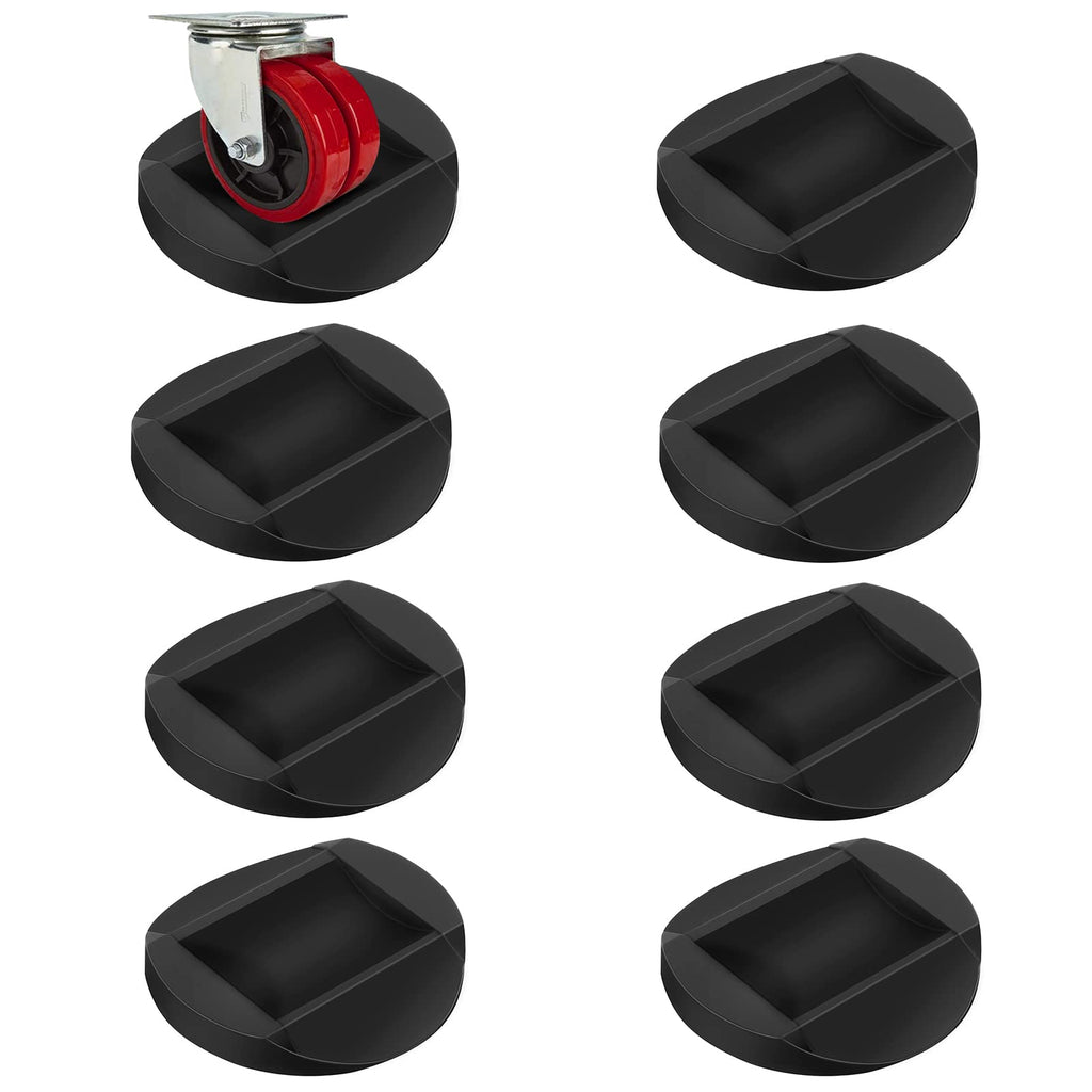 Furniture Stopper, 8 Pack 3"x3" Wheel Stoppers Bed Stoppers Furniture Caster Cups - Premium Solid Rubber Caster Cups Fits to All Floors & Wheels of Sofas, Beds, Chairs, Prevents Scratches