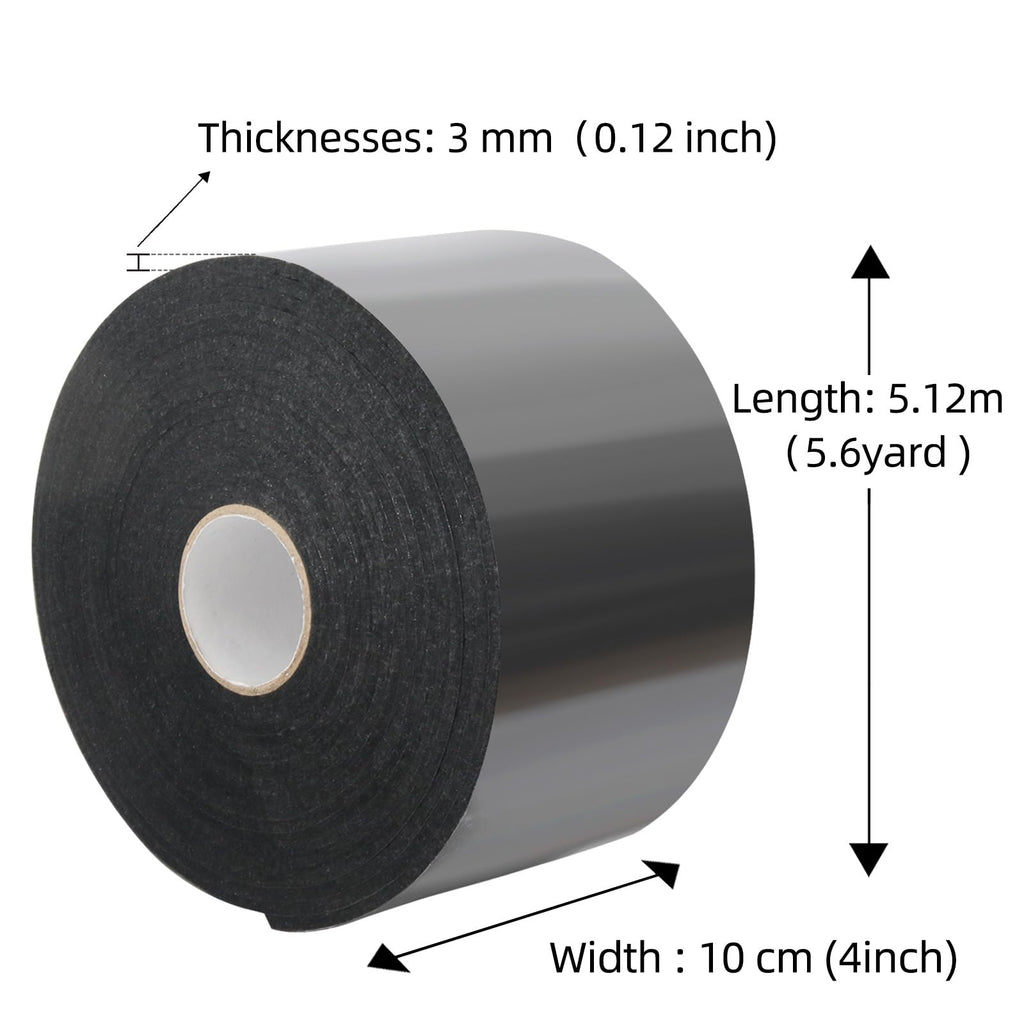QILIMA Heavy-Duty Felt Pads Roll, Black Self-Adhesive Felt Furniture Strips,0.2 x 4 inch x 202 Inch DIY Tape to Protect Hardwood Floors from Scratches, 2 Pack