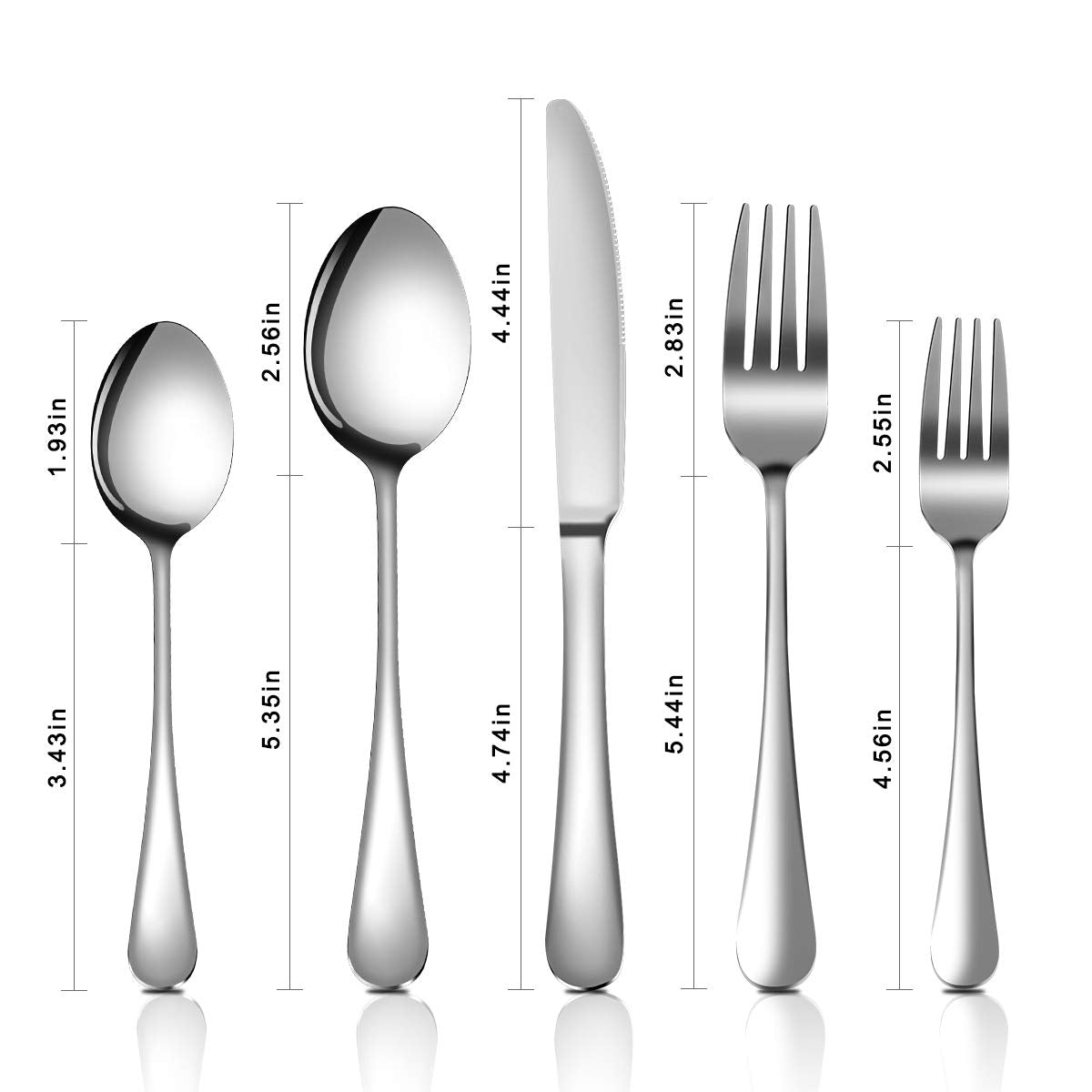 Flatware Set, 20-Piece Cutlery Set for 4, Stainless Steel Premium Silverware Sets with Forks Spoons Knife, MASSUGAR Utensils Set, Dishwasher Safe