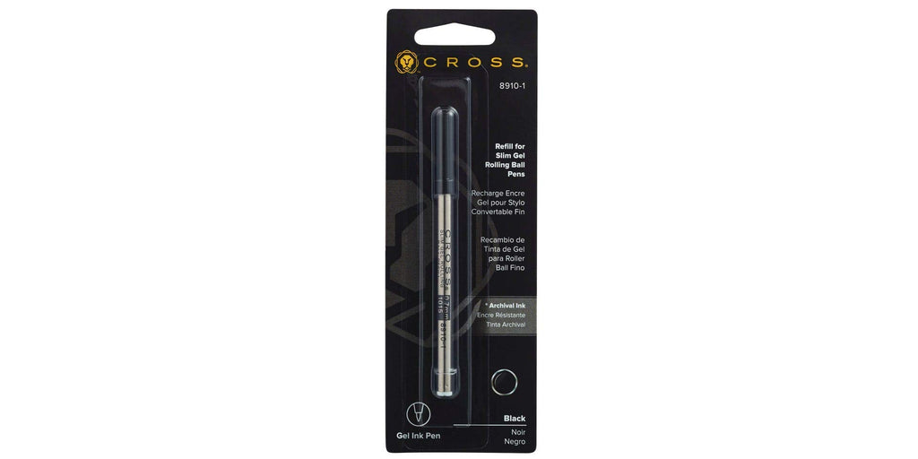 Cross Slim Gel Rolling Ball Rollerball Pen Refill, Black 8910-1