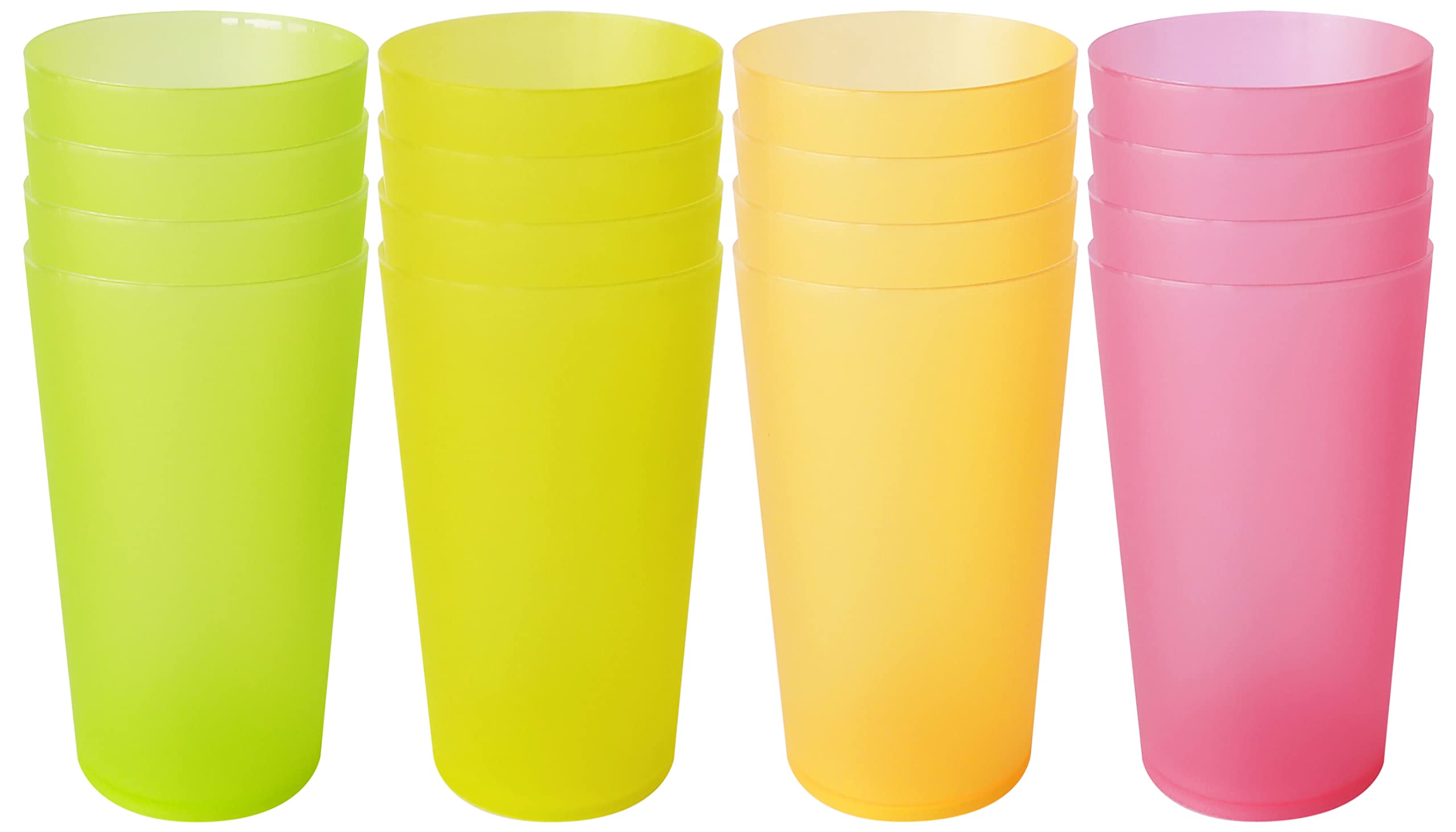 16Pack 16 Ounce Plastic Cups, Reusable Plastic Glasses, Plastic Tumblers, Safe to Wash Dishes, Very Suitable for Parties, Camping, Outdoor, Kids