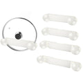 YONGJIA New Upgrade 4 Pack Adjustable Pot Lid Holder, Lid Organizer Fits 6" to 14" Lids, with Screw Hole Position and Sticky Wall Mounted Lid Storage Kitchen Cabinets, Cabinet Doors (WHITE)