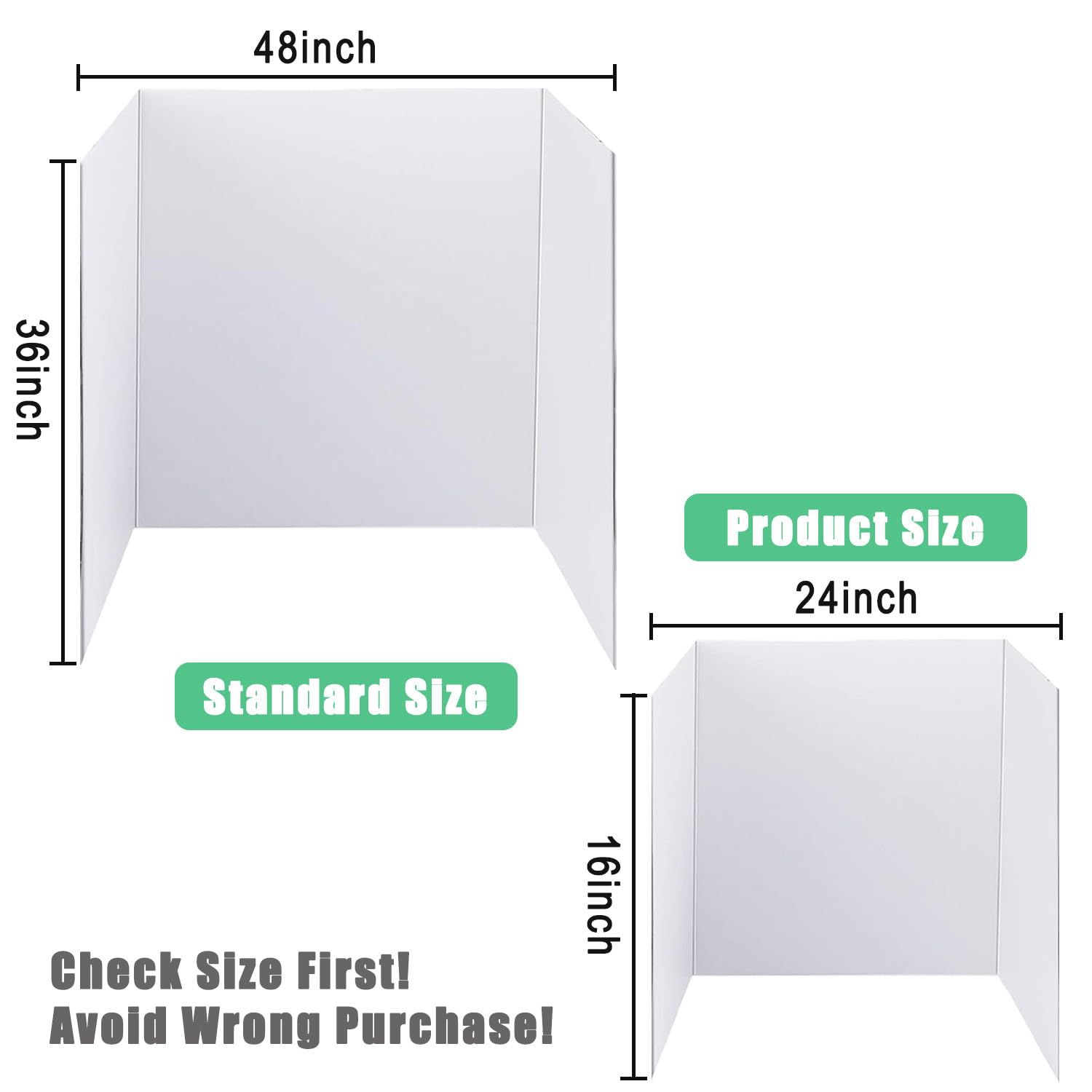 LonlyEagle Trifold Poster Board, 24" x 16", 3-Pack, White Corrugated Project Boards for Science Fairs, School Projects, Event Displays, and Business Presentations