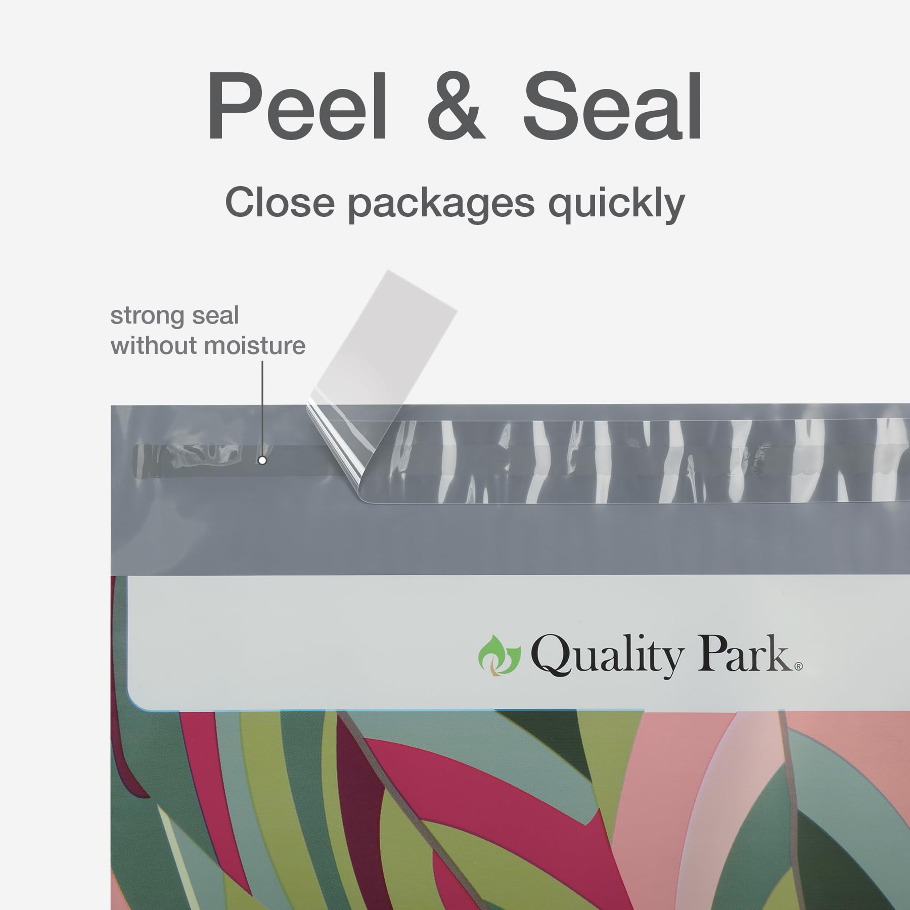 Quality Park Thank You Poly Mailers, 10 x13 Inch Shipping Envelopes, 100 Pack, Self Seal, Waterproof Shipping Bags for Clothing, Leaf (QUA89300)