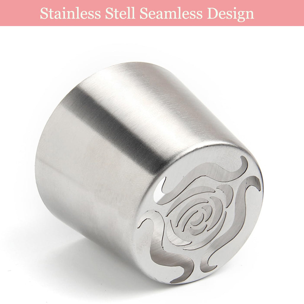 6 Pack Extra Large Flower Russian Piping Tips Set, Stainless Steel Rose Tulip Icing Tips for Cake Decorating Supplies DIY Baking, Floral Piping Tips Flower Bouquet for Cookies Desserts Baking Tool