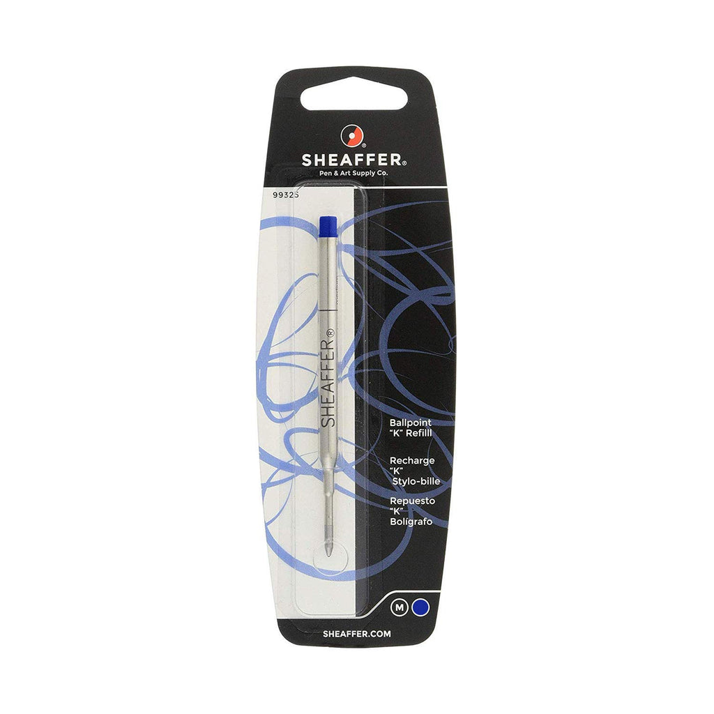Sheaffer K Ballpoint Pen Refill, Medium Point, Blue Ink, 3-Count