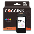 COCCINK 241XL Colour Ink Cartridge for Canon PIXMA MG3620 MG3600 MG3520 MG3522 MG2220 MG2120 TS5120 MX472 MX452 MX470 MX459 MX432 for Canon 241 XL CL 241 Color Ink Cartridge (Tri-Color)