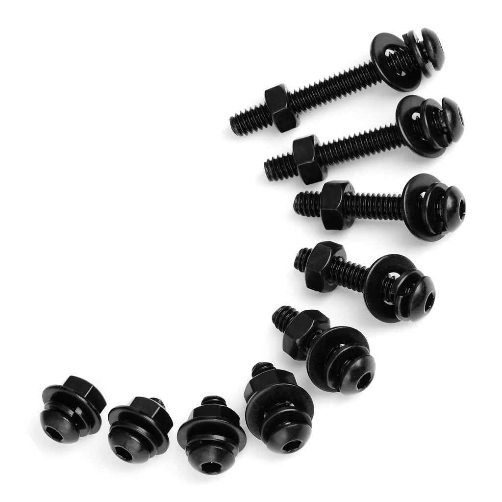 (20Sets) 1/4-20 Bolt x 2" Button Head Socket Cap Bolts Screws, Black Oxide 304 Stainless Steel Nuts and Bolts, 18-8 Allen Screws, Nuts and Bolts Assortment Kit, Fully Threaded Hex Spanner by Mywish