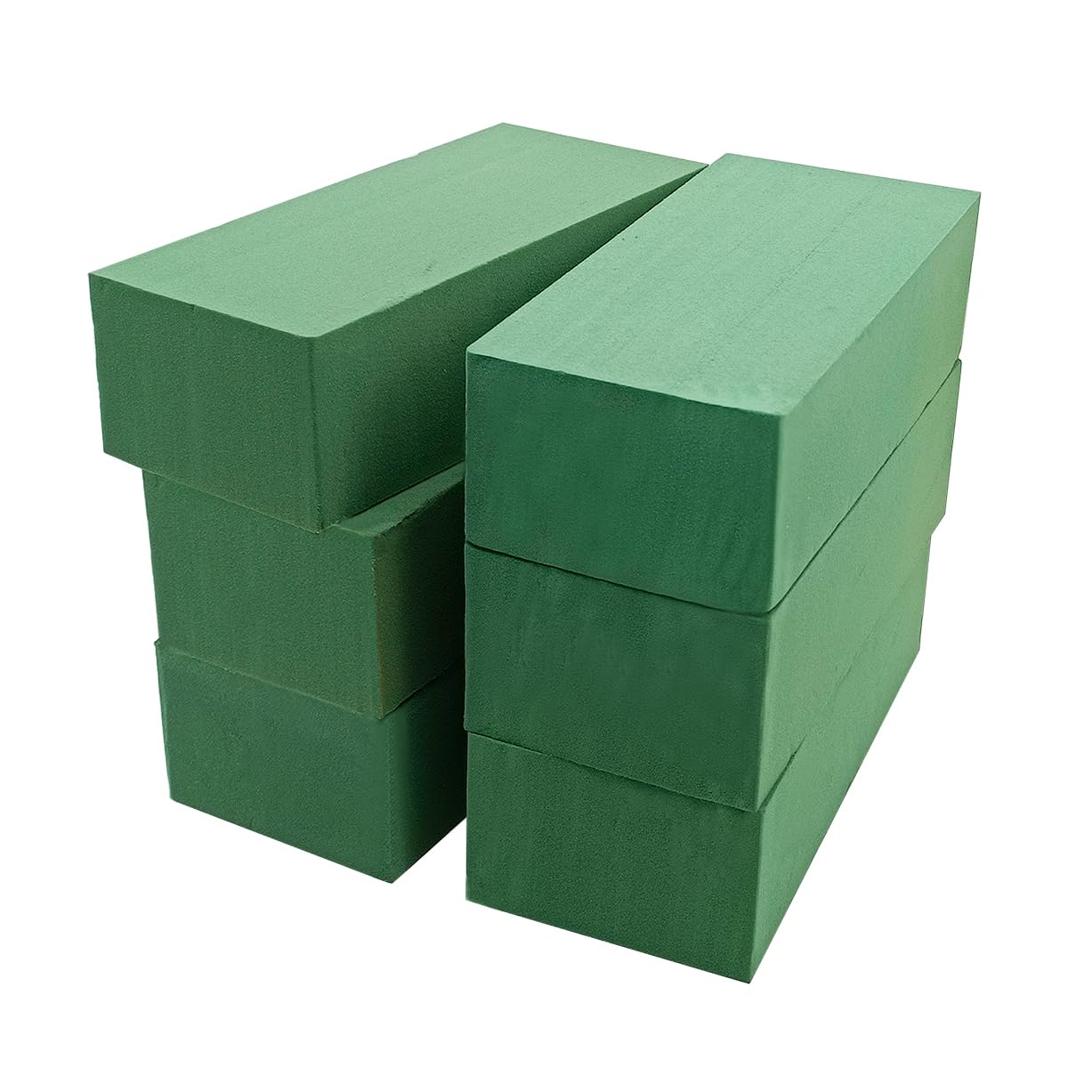 Worown 6 Pack Floral Foam Blocks, Green Foam for Flower Arrangements, Flower Foam Blocks for Wedding, Showroom and Garden Decorations (9 x 4 x 3 Inch)