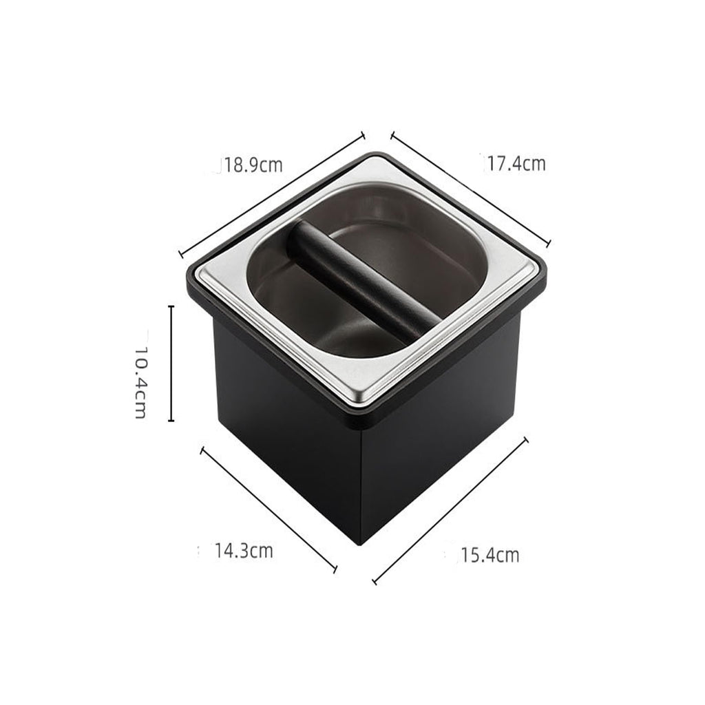 Coffee Knock Box, Espresso Knock Box Coffee Bin Barista Accessories Coffee Machine Accessories, Stainless Steel Small Coffee Knock Box Container with Silicone Knock Bar and Non Slip Base