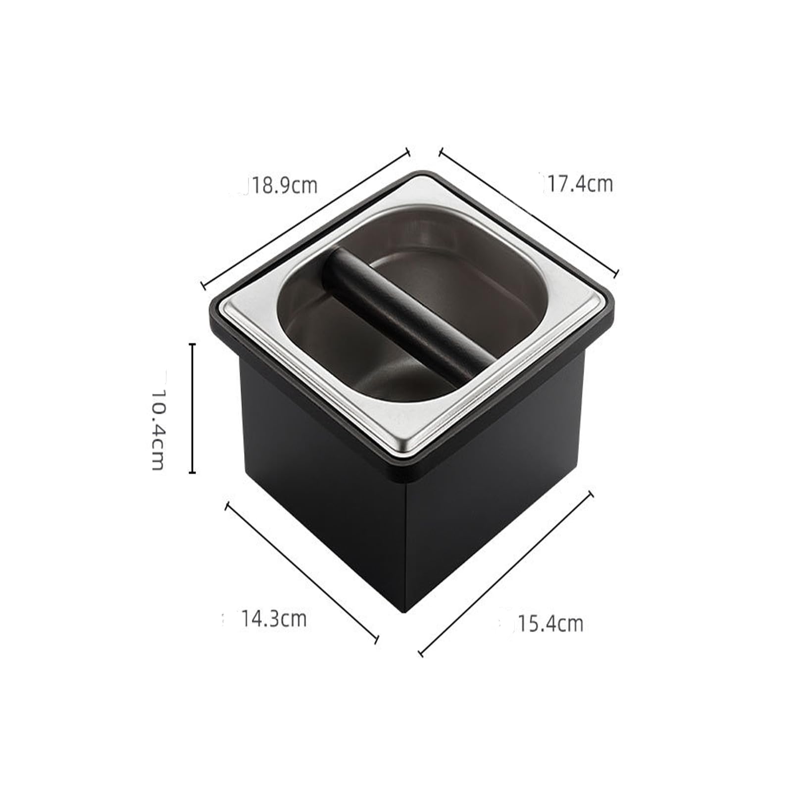 Coffee Knock Box, Espresso Knock Box Coffee Bin Barista Accessories Coffee Machine Accessories, Stainless Steel Small Coffee Knock Box Container with Silicone Knock Bar and Non Slip Base