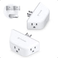 TROND 2 Pack Multi Plug Outlet Extender, 3 Way Angled Outlet Splitter, Cruise Ship Travel Essentials, Power Mutiplug Expander, Small Multiple Wall Plug for Home Office Dorm Room Accessories, White