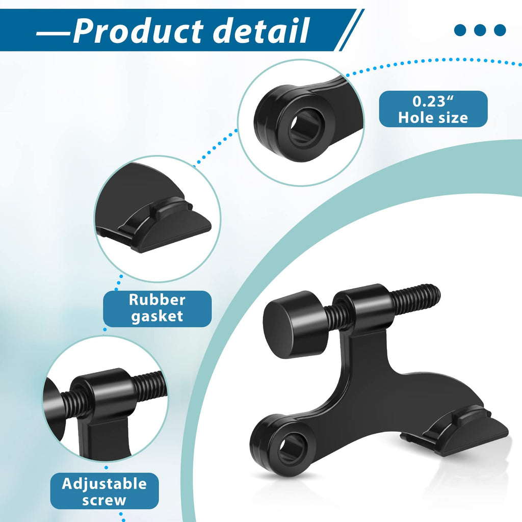 8 Pack Hinge Pin Door Stoppers, Adjustable Hinge Pin Door Stop with Rubber Bumper Tips, Heavy Duty Door Stopper Reduce Damage Prevent Striking Wall Dents from Door Knobs, Black
