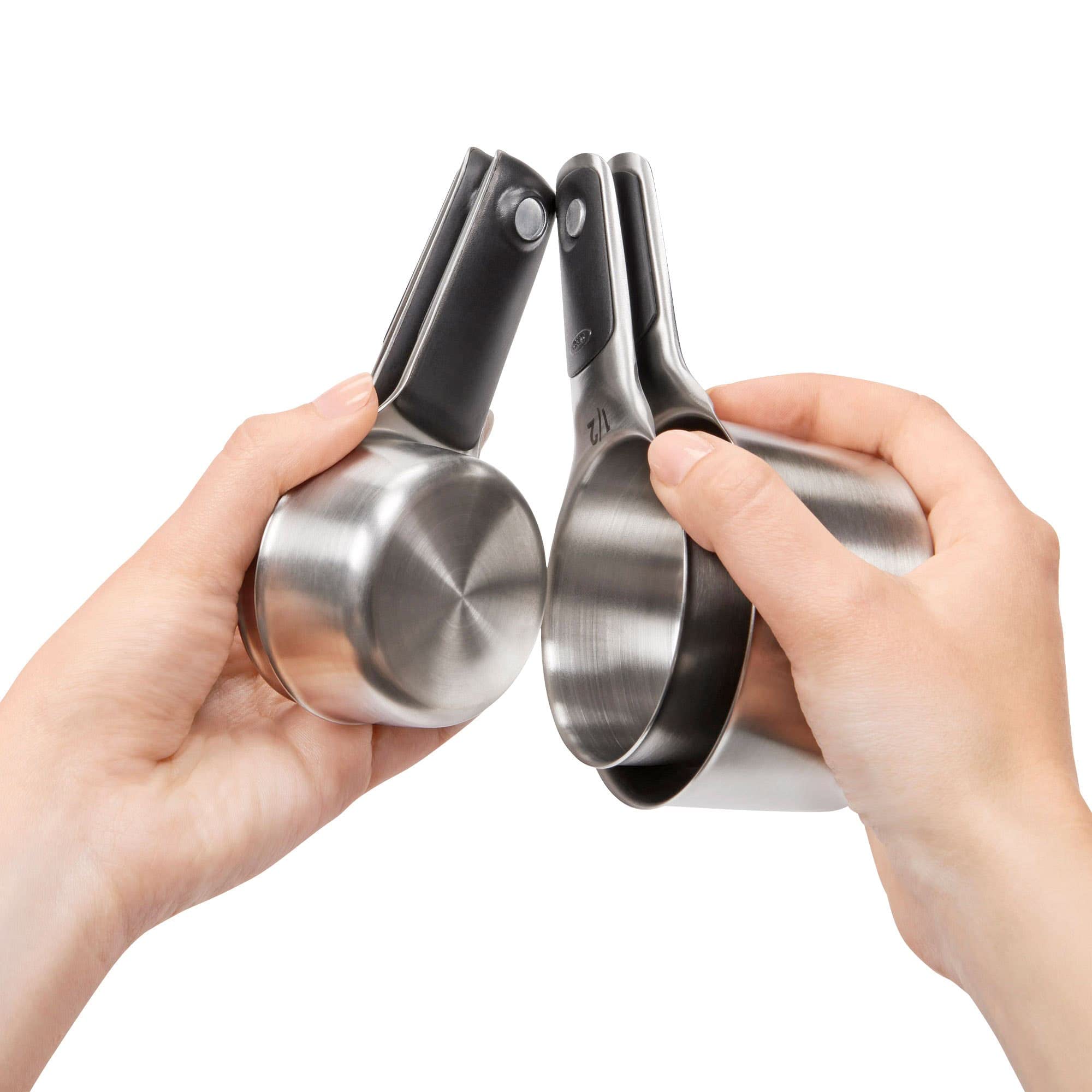 OXO Good Grips Measuring Cup Set of 4 pcs - Stainless Steel, Silver, Small (11137700MLNYK)