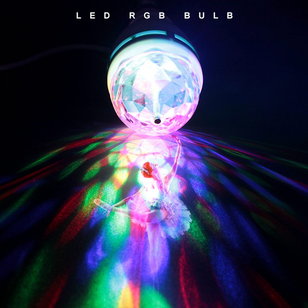 YouOKLight E26 Disco Ball Light, Rotating RGB LED Strobe Bulb, Magic Ball for Disco Birthday Party Club Bar Karokee Halloween Christmas