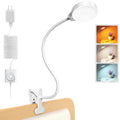 Glocusent 5W Clip on Light, 36LED Eye Caring Reading Light for Bed, 3 Colors & 5 Brightness Clip on Lamp with Adapter, Perfect Reading Light for Bed Lamp/Bunk