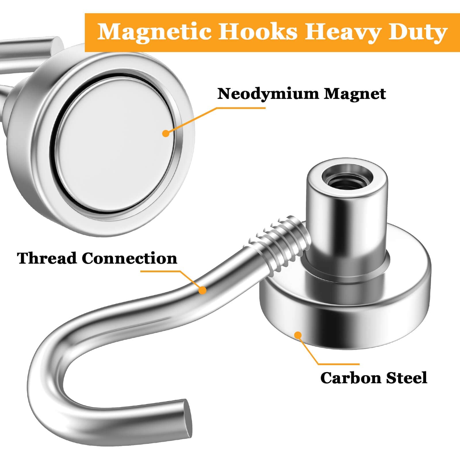 30Pcs Super Strong Magnetic Hooks, 25lbs Magnetic Hook Heavy Duty for Hanging, Rare Earth Neodymium Magnet Hooks, for Cruise Ship Camping Grill Kitchen Fridge Garage Wall