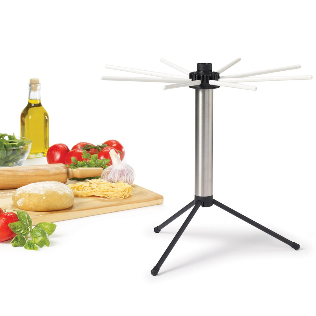 Starfrit Pasta Drying Rack – Rotating Top for Even Drying – Compact Foldable Design – Non-Slip Expandable Feet – Holds up to 5 lb of Pasta – Ideal for Spaghetti and Fettuccine